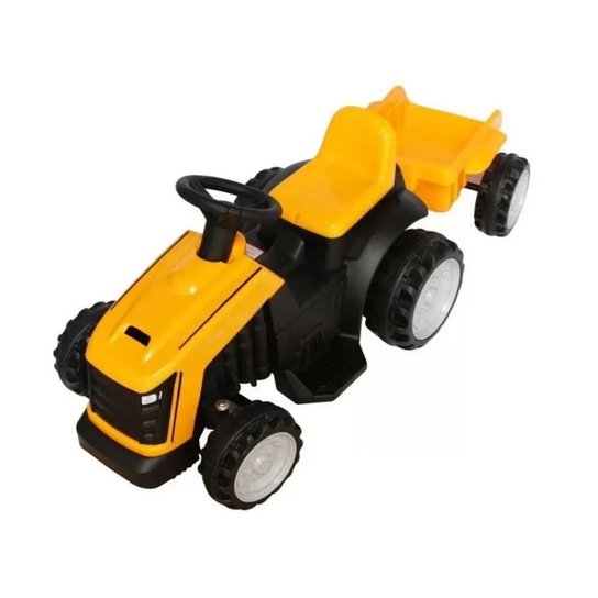 Mini Trator Carro Eletrico Infantil Bang Toys 6v com Reboque Amarelo - Amarelo Menor preço em Mini Trator Carro Eletrico Infantil Bang Toys 6v com Reboque Amarelo - Amarelo