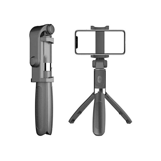 Mini Tripé Extensível Com Bastão Pau de Selfie e Controle Bluetooth Android / IOS - Cinza Menor preço em Mini Tripé Extensível Com Bastão Pau de Selfie e Controle Bluetooth Android / IOS - Cinza