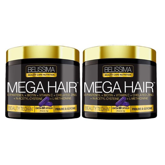 ML23 2X MEGA HAIR BELÍSSIMA - HAIR SKIN NAILS-CABELO PELE UN -