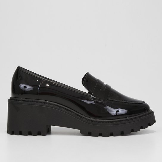 Mocassim Beira Rio Tratorado Gravata Feminino - Preto Menor preço em Mocassim Beira Rio Tratorado Gravata Feminino - Preto