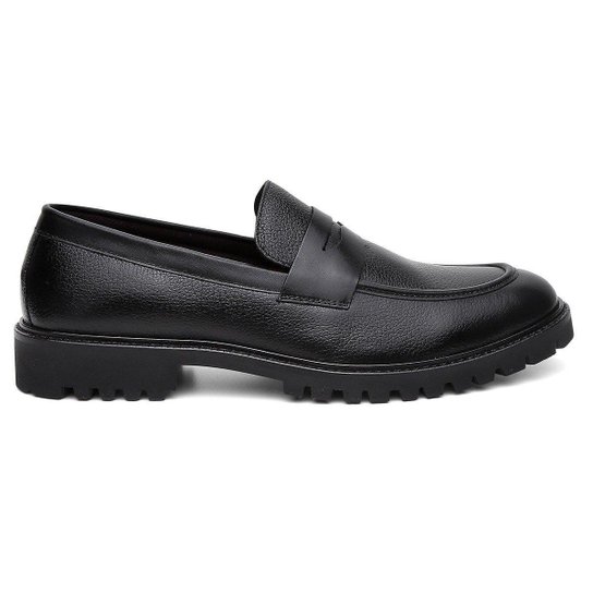 Mocassim Casual Centuria Tratorado Couro Preto