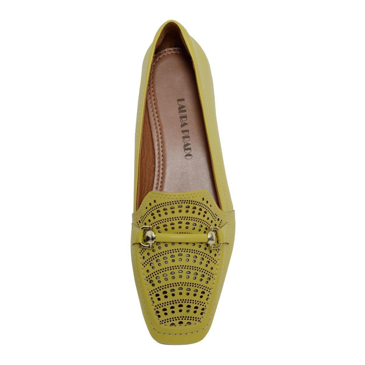 Mocassim Confort Recortes Lima 35 - Verde Limão | Netshoes