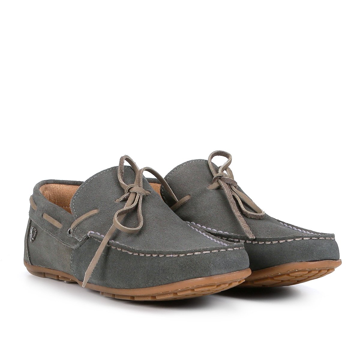 Mocassim Couro Cavalera Dockside Camurça Masculino - Cinza | Netshoes
