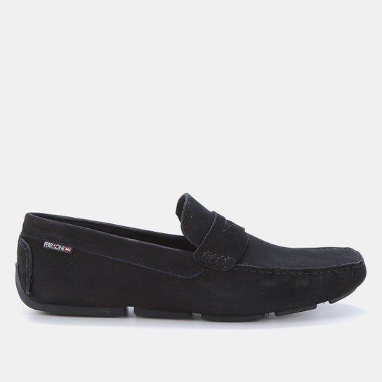 Mocassim Couro Ferracini Mali Masculino - Preto Menor preço em Mocassim Couro Ferracini Mali Masculino - Preto