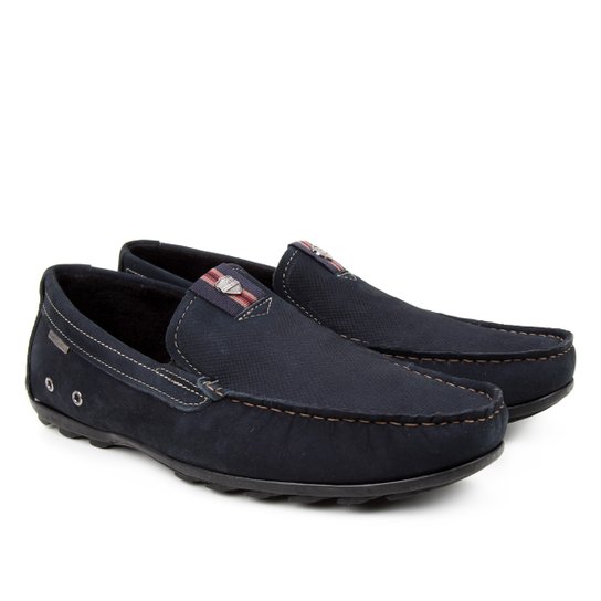 Mocassim Couro Pegada Básico Masculino - Marinho Menor preço em Mocassim Couro Pegada Básico Masculino - Marinho