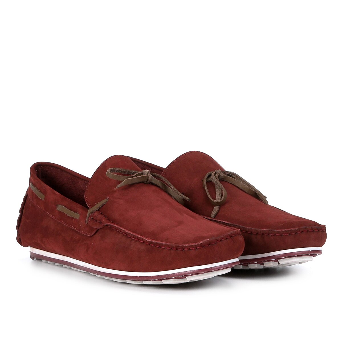 Mocassim Couro Wakalbout George Nobuck Masculino - Bordô | Netshoes