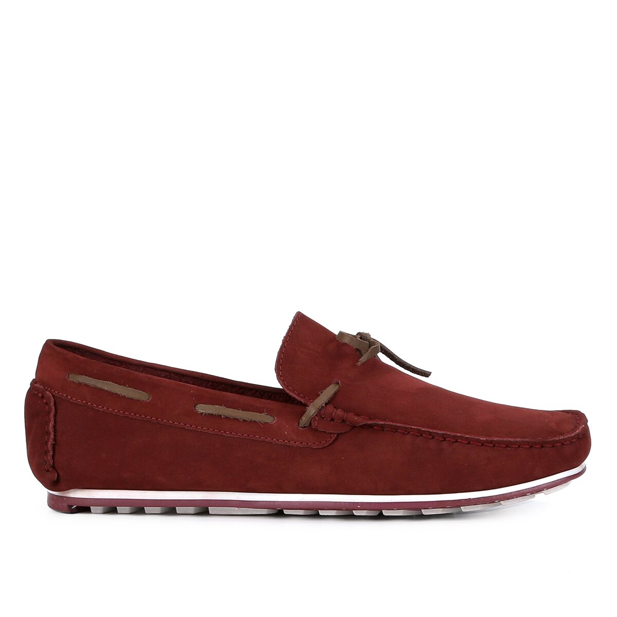 Mocassim Couro Wakalbout George Nobuck Masculino - Bordô | Netshoes