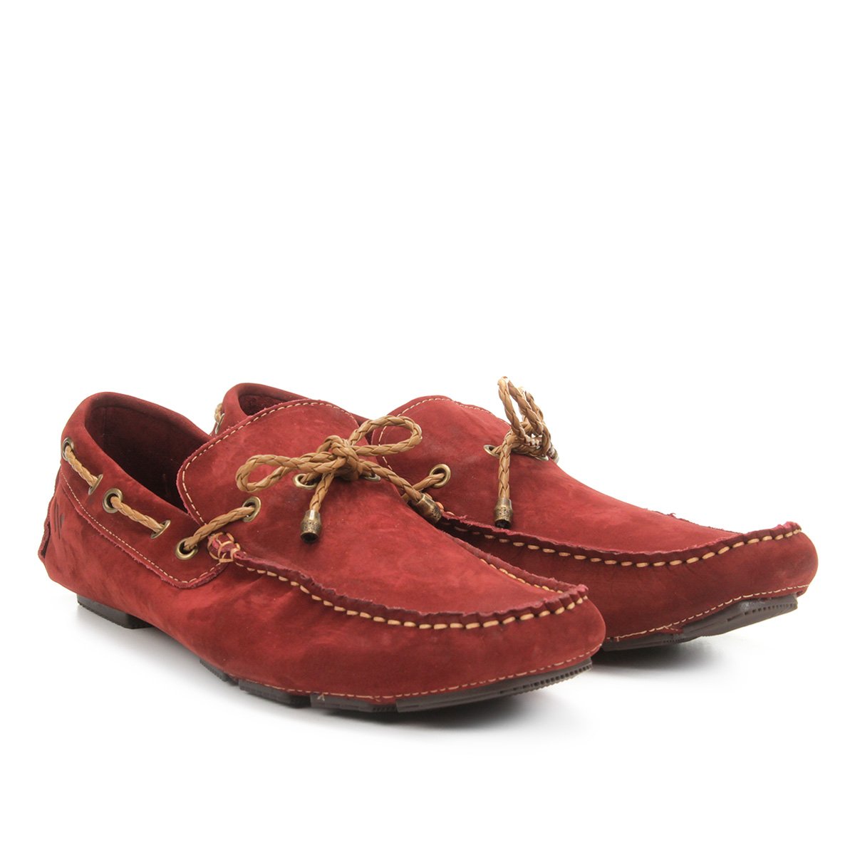 Mocassim Couro Walkabout Thomas Nobuck Masculino - Bordô | Netshoes