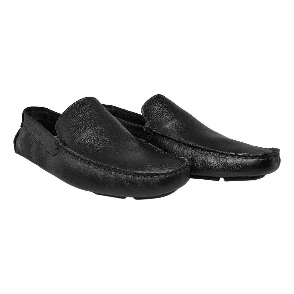 Mocassim De Couro Acostamento Masculino - Preto | Netshoes