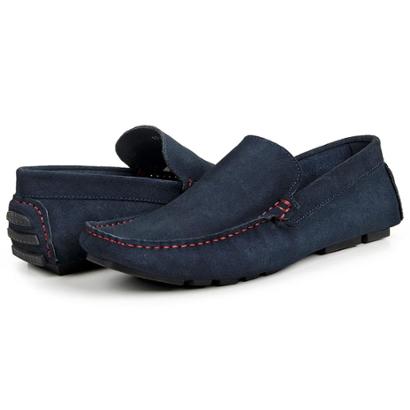 Mocassim Drive Bigioni em Couro Camurça Masculino - Azul | Netshoes