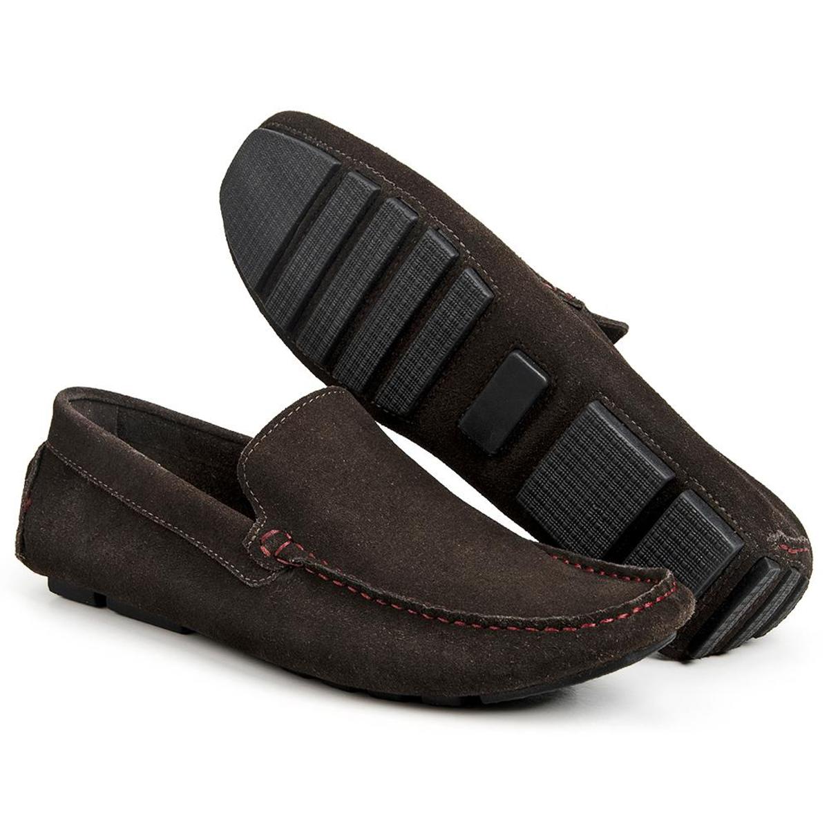 Mocassim Drive Bigioni em Couro Camurça Masculino - Marrom | Netshoes