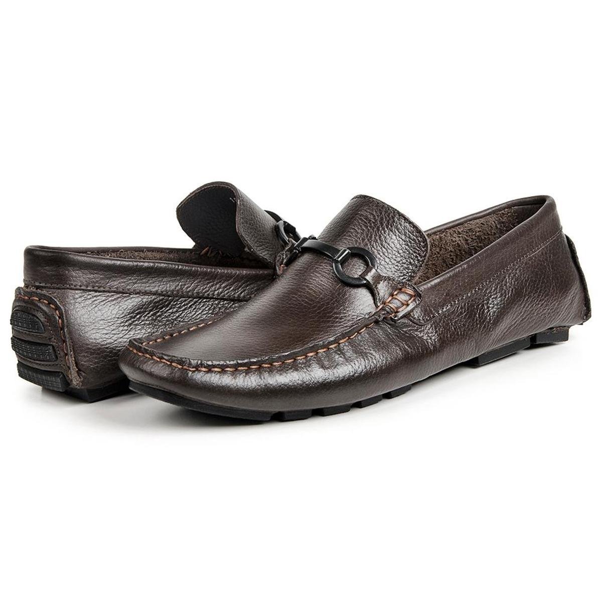 Mocassim Drive Masculino em Couro Floater Bigioni - Preto | Netshoes