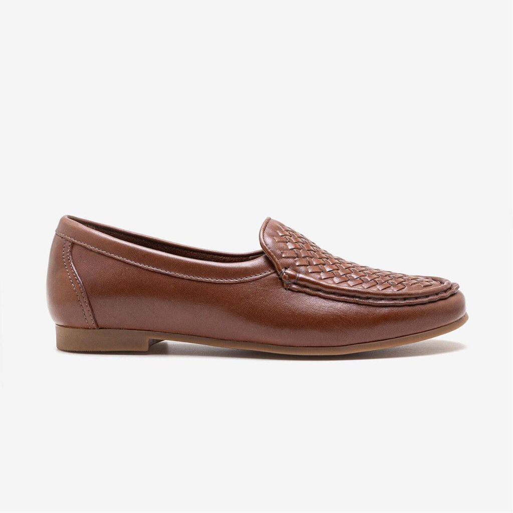 Mocassim Feminino Flora Couro Marrom