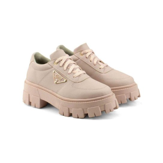 Mocassim feminino sapato oxford plataforma tratorado confortavel