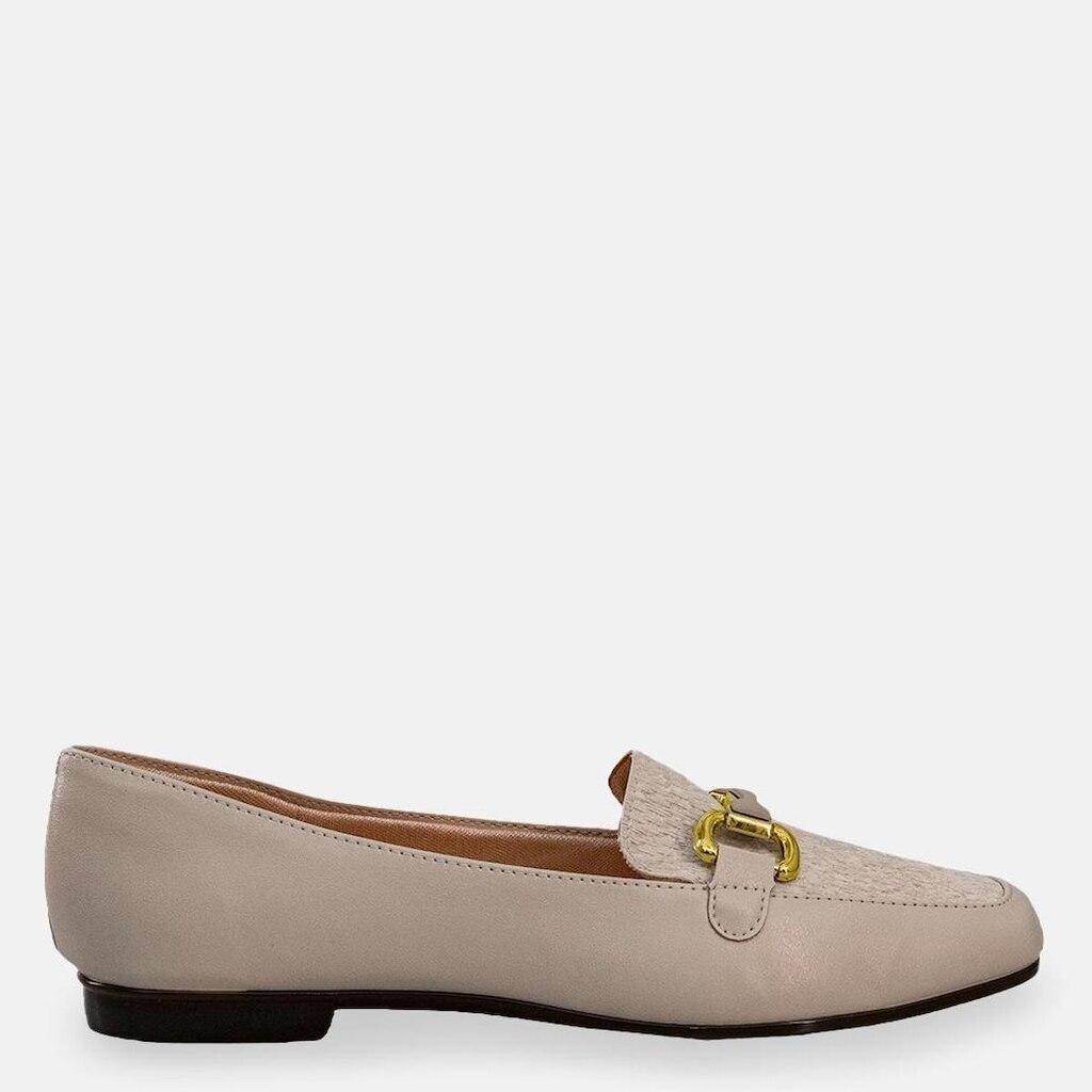 Mocassim Fivela Frontal Off White