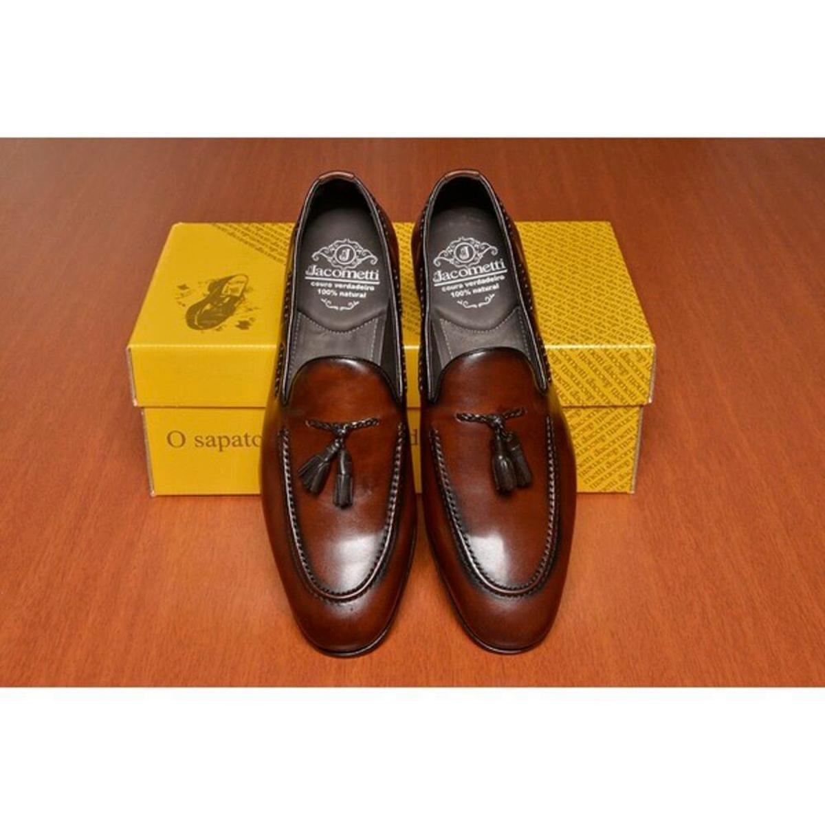 Mocassim Jacometti Masculino Couro Liso Franja Casual Macio - Marrom |  Netshoes