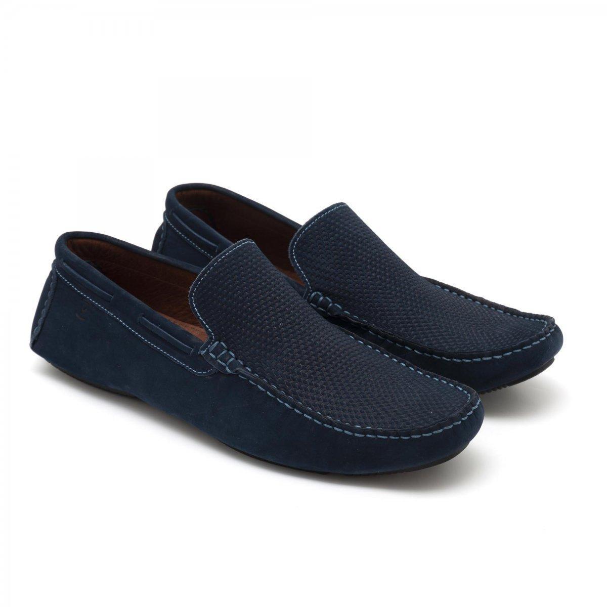 Mocassim Masculino Couro Nobuck Conforto Calçado Casual - Azul Royal |  Netshoes