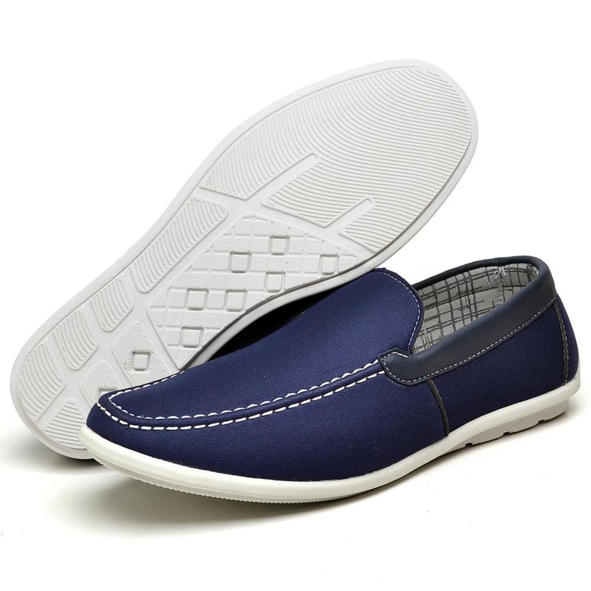 Mocassim Masculino leve Em lona - Azul | Netshoes