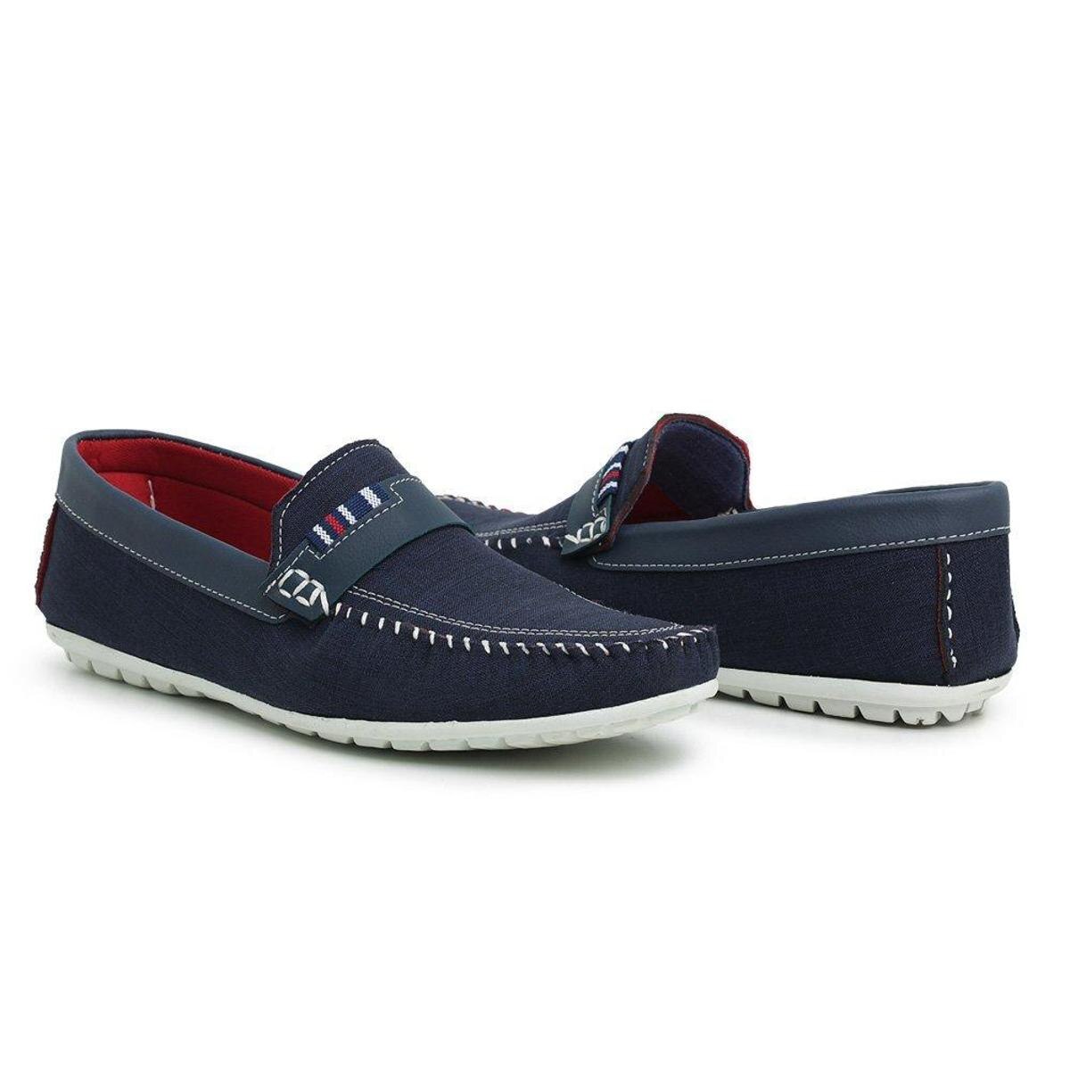 Mocassim Masculino Leve Em Tecido Grafitelucilena Calcados.net - Azul |  Netshoes