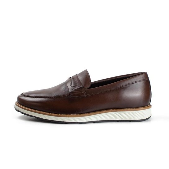 Mocassim Masculino Moderno Couro Bovino Palmilha Confort - Marrom Menor preço em Mocassim Masculino Moderno Couro Bovino Palmilha Confort - Marrom