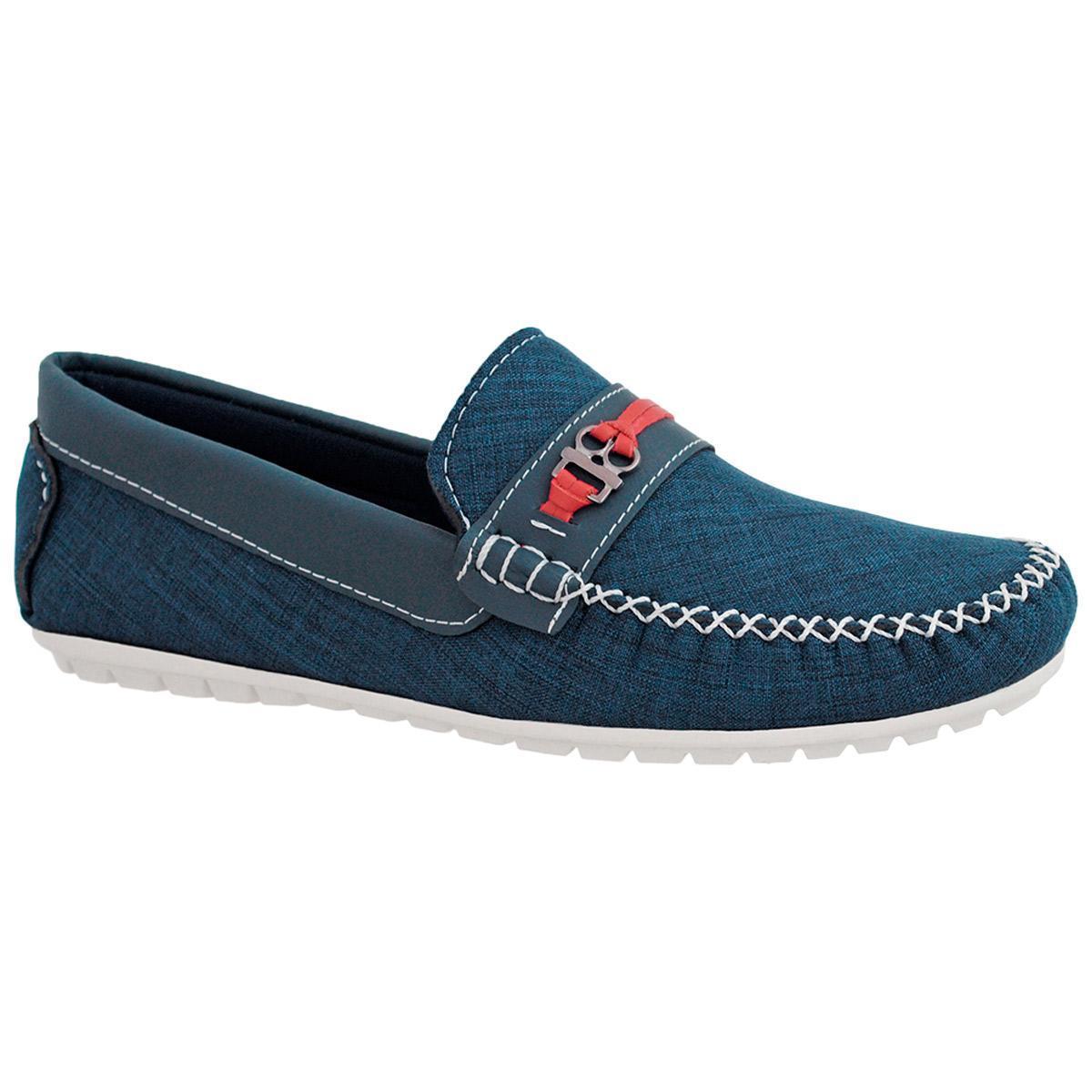 Mocassim Masculino Rota dos Pés 5090 - Azul+Vermelho | Netshoes