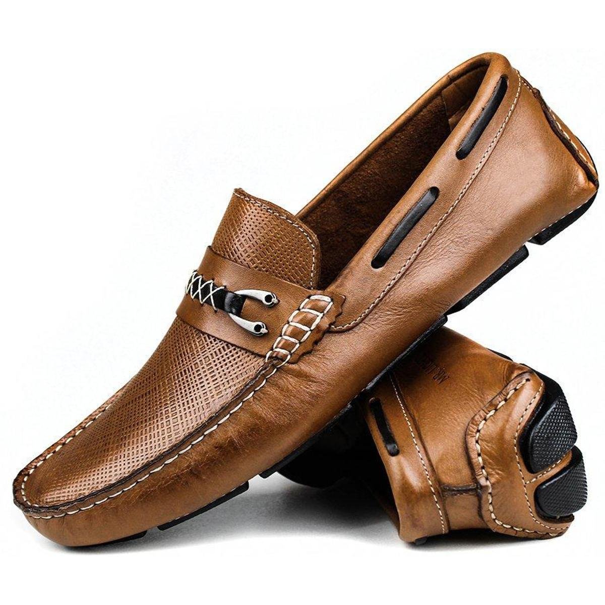 Mocassim Masculino Sapato Dockside Em Couro Conforto Castor - Marrom |  Netshoes
