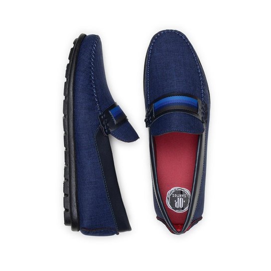 Mocassim Op Santos  Colado E Costurado Solado De Borracha Casual Exclusivo Masculino