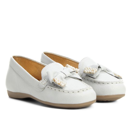 Mocassim Ortopé Fofura Couro - Branco