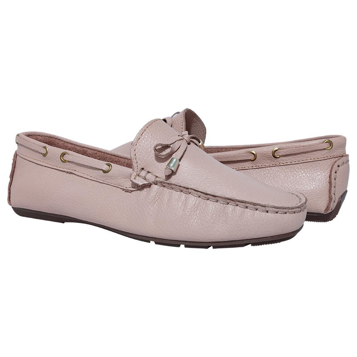 Mocassim Rosê em Couro Raffinatta - Rosa Claro | Netshoes