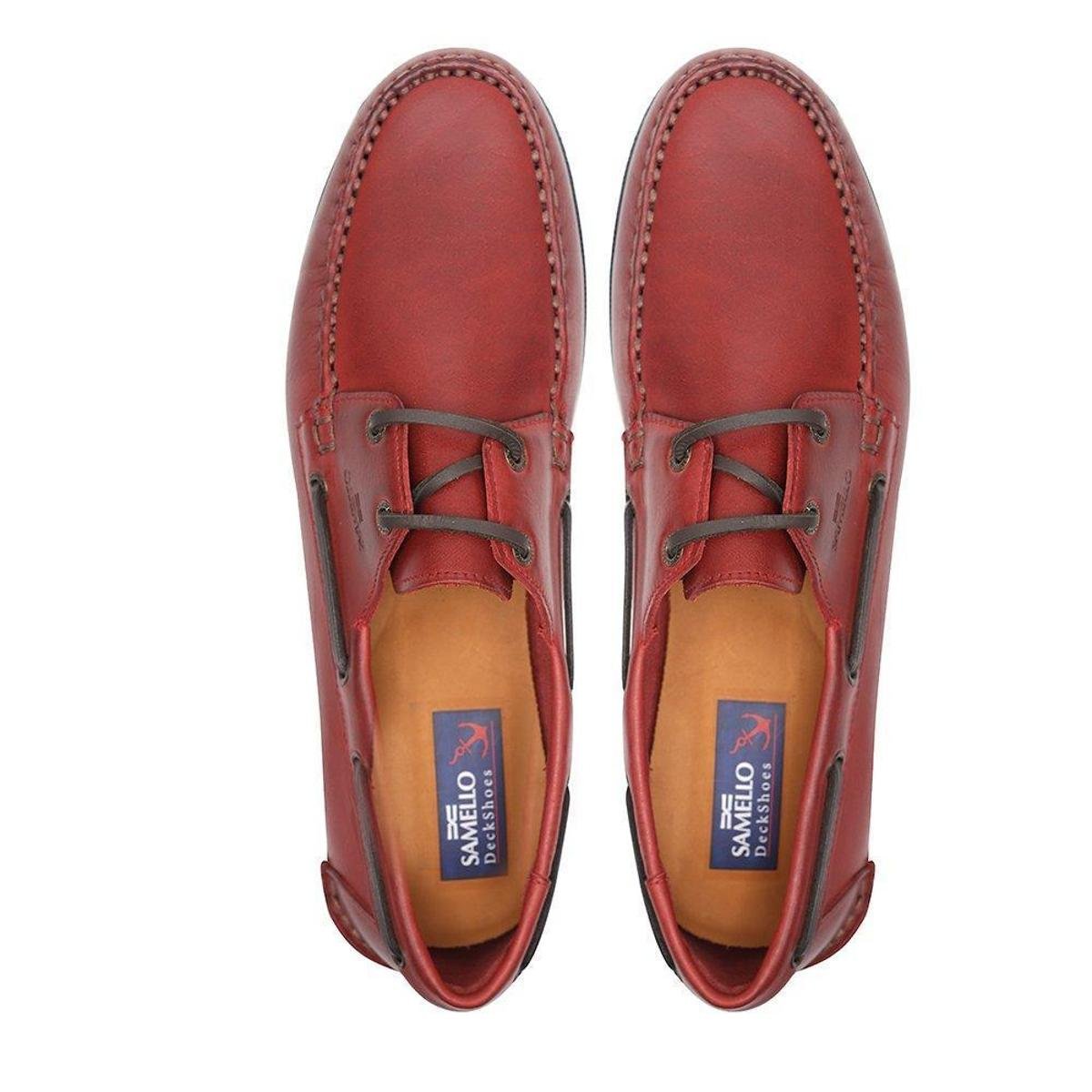 Mocassim Samello Deckshoes Makapu Couro Masculino - Vermelho | Netshoes