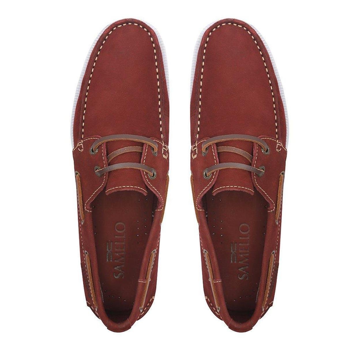 Mocassim Samello Deckshoes Molegato Couro Masculino - Vinho | Netshoes