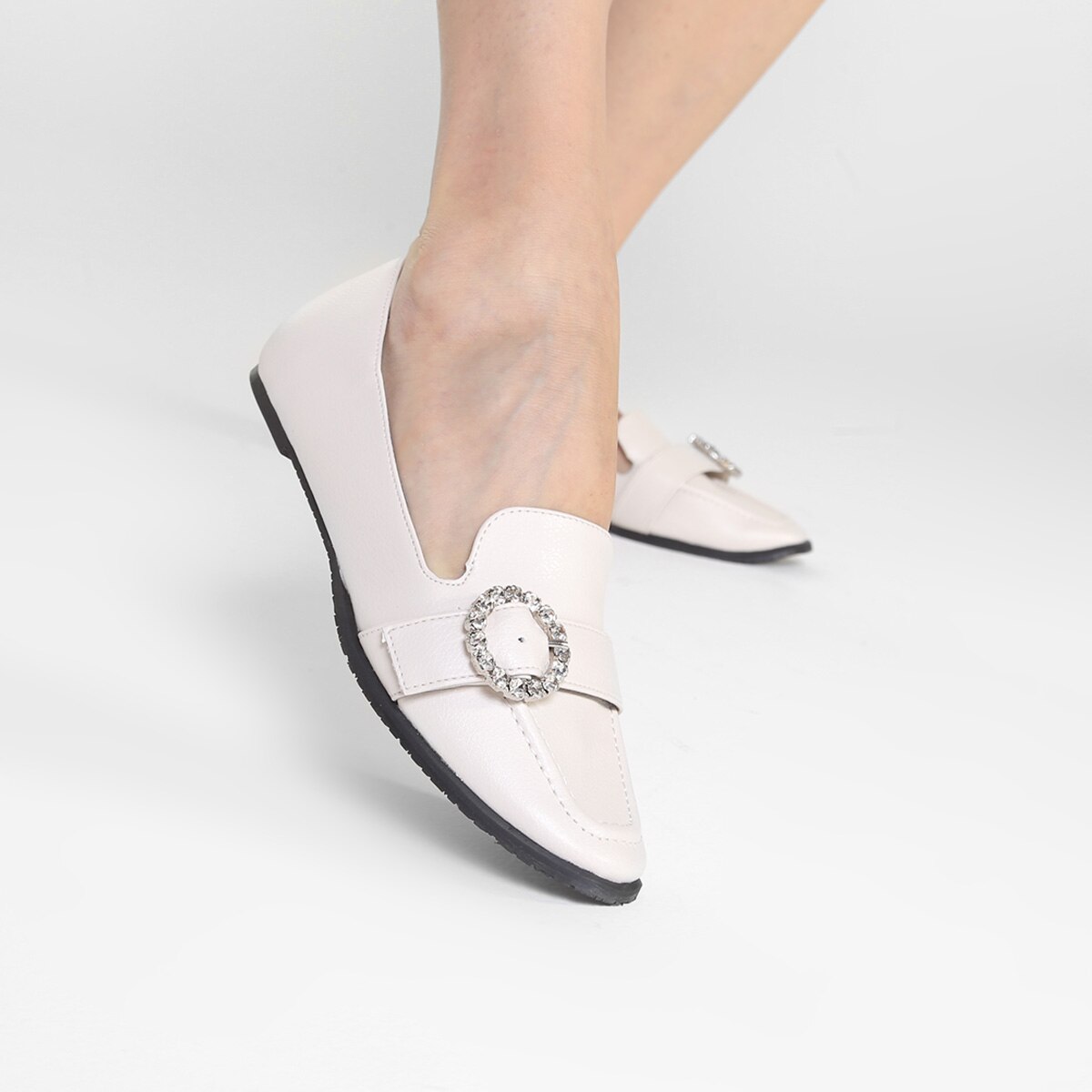 Mocassim Shoestock Fivela Strass Feminino - 1