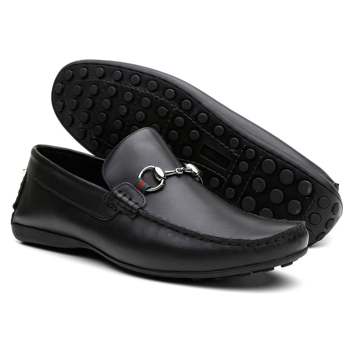 Mocassim Venetto Driver Couro Masculino - Preto | Netshoes