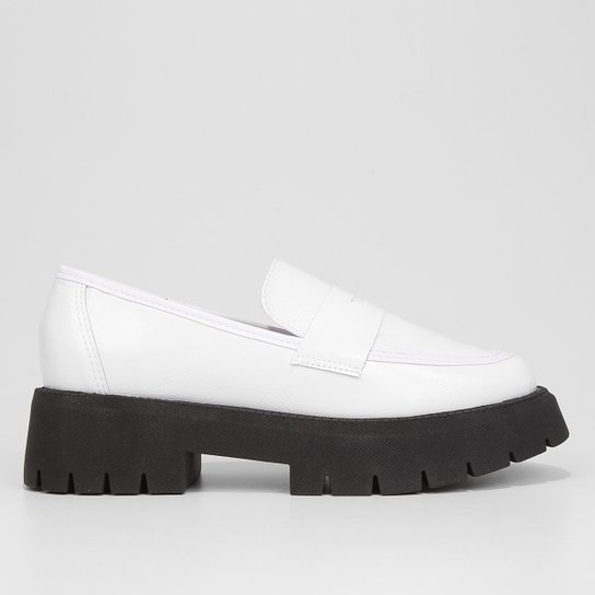 Mocassim Vizzano Tratorado Feminino - Branco Menor preço em Mocassim Vizzano Tratorado Feminino - Branco