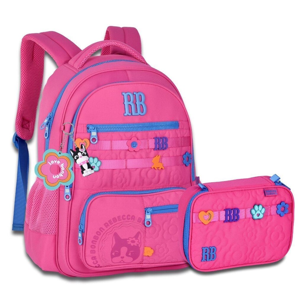 Mochila Adolescente Com Estojo Box Grande Rebecca Bonbon