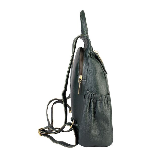 Mochila antifurto de couro liso Suelen