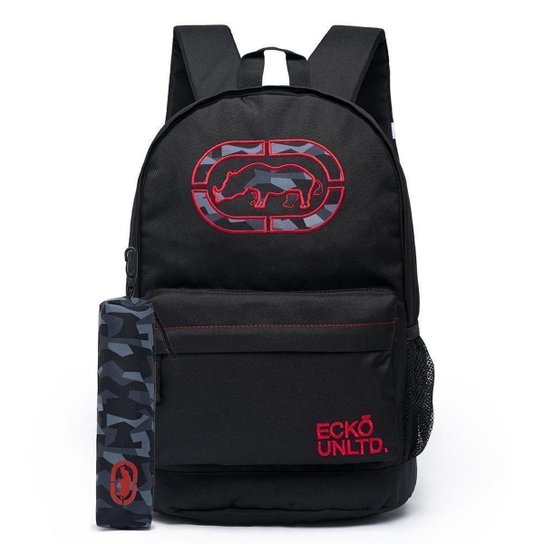 Mochila Bolsa Ecko Reforçada Resistente Escolar Masculina - Preto Menor preço em Mochila Bolsa Ecko Reforçada Resistente Escolar Masculina - Preto