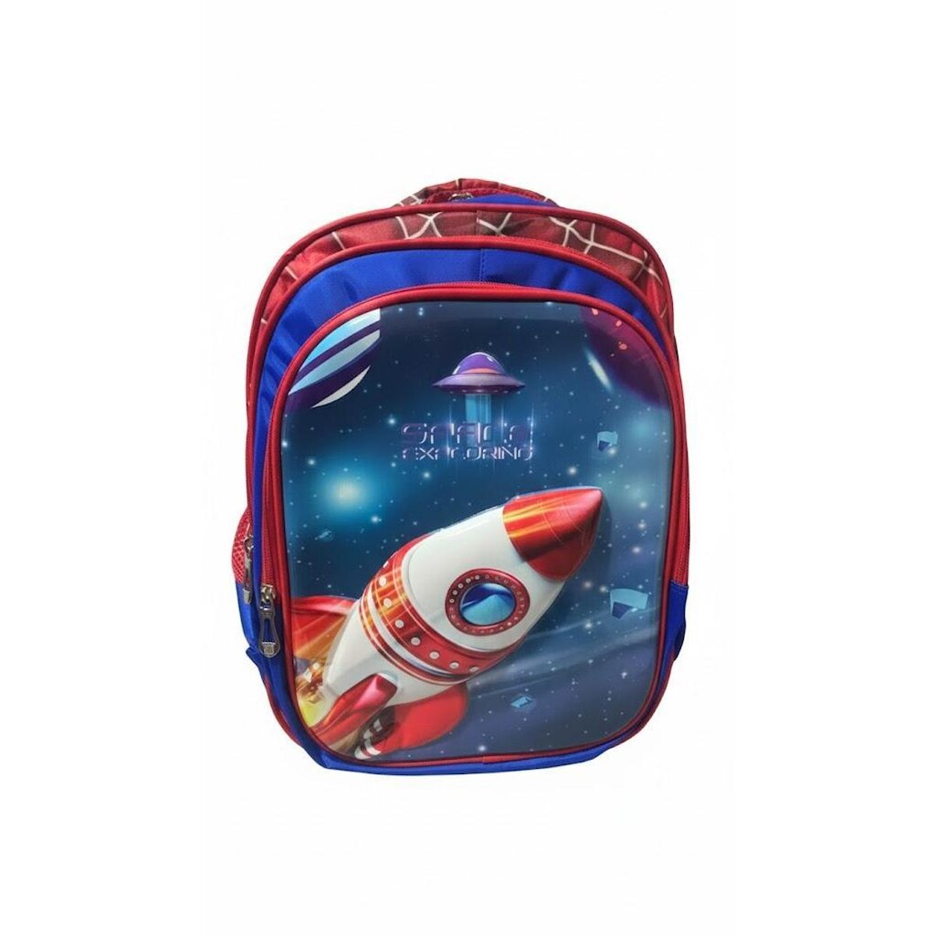 Mochila Bolsa Escolar Menino Infantil Space Grande Reforçada 3D com Relevo