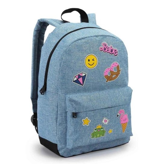 Mochila Bolsa Feminina Escolar Urbano Estilo Jeans Fashion - Azul Claro Menor preço em Mochila Bolsa Feminina Escolar Urbano Estilo Jeans Fashion - Azul Claro