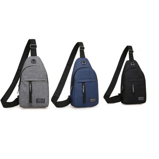 Mochila Bolsa Mala Transversal Cross Body com Alça unica - Cinza Menor preço em Mochila Bolsa Mala Transversal Cross Body com Alça unica - Cinza
