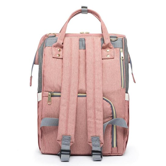 Mochila Bolsa Maternidade Bebe Lequeen Urban Multifuncional Termica Cinza Rosa Netshoes