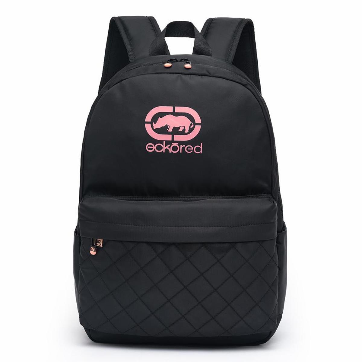 Mochila Bolsa Moda Feminina Moderna Reforçada Preta C/ Rosa Menor preço em Mochila Bolsa Moda Feminina Moderna Reforçada Preta C/ Rosa
