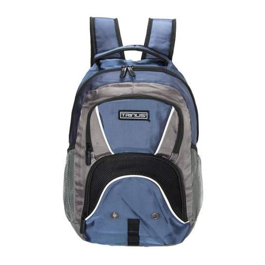Mochila Bolsa Trinus Viagem Dia a Dia Trabalho Reforçada - Cinza+Azul Menor preço em Mochila Bolsa Trinus Viagem Dia a Dia Trabalho Reforçada - Cinza+Azul