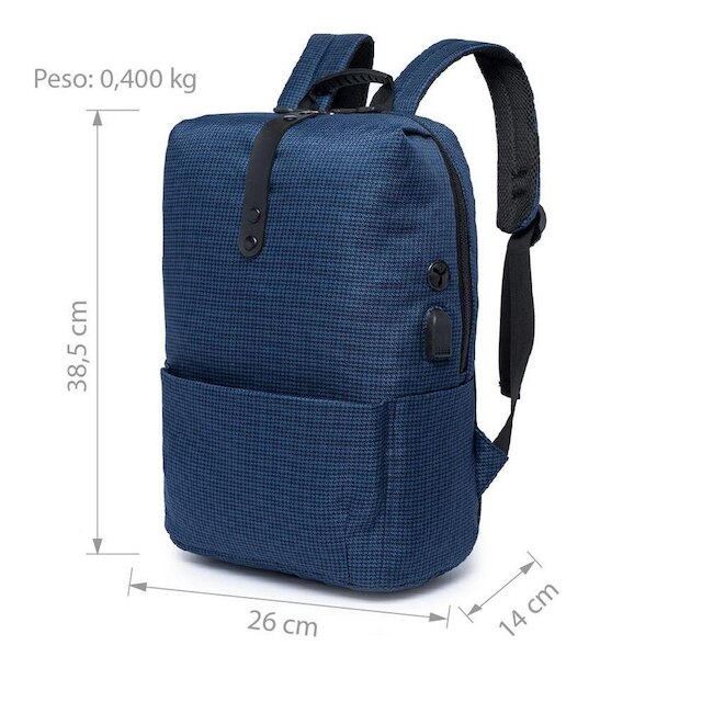Mochila Business Viagem 14 Litros Porta USB Carregamento Anti furto