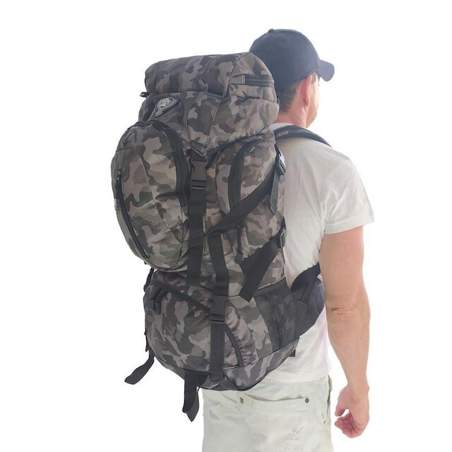 MOCHILA CAMPING 55L TRILHA PESCA CAMINHADA RESISTENTE IMPERMEÁVEL - Camuflado é ruim? MOCHILA CAMPING 55L TRILHA PESCA CAMINHADA RESISTENTE IMPERMEÁVEL - Camuflado é boa?