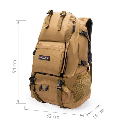 Mochila Camping Cargueira Polo One Imperméavel Mochilão Trilha Viagem - Bege Menor preço em Mochila Camping Cargueira Polo One Imperméavel Mochilão Trilha Viagem - Bege
