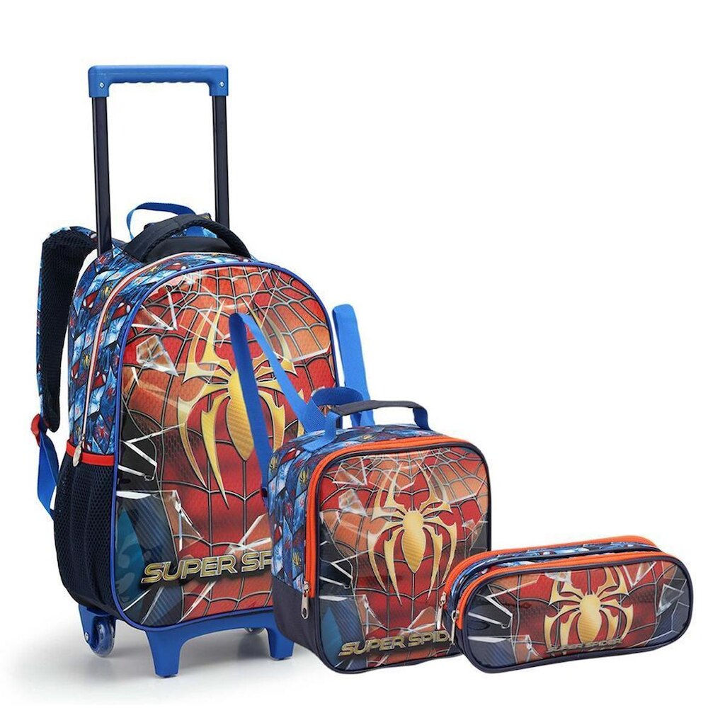 Mochila Carrinho Azul e Vermelho Super Spider | Seanite