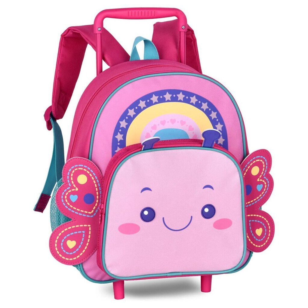 Mochila Carrinho Escolar Infantil Meninas Borboleta Abelinha