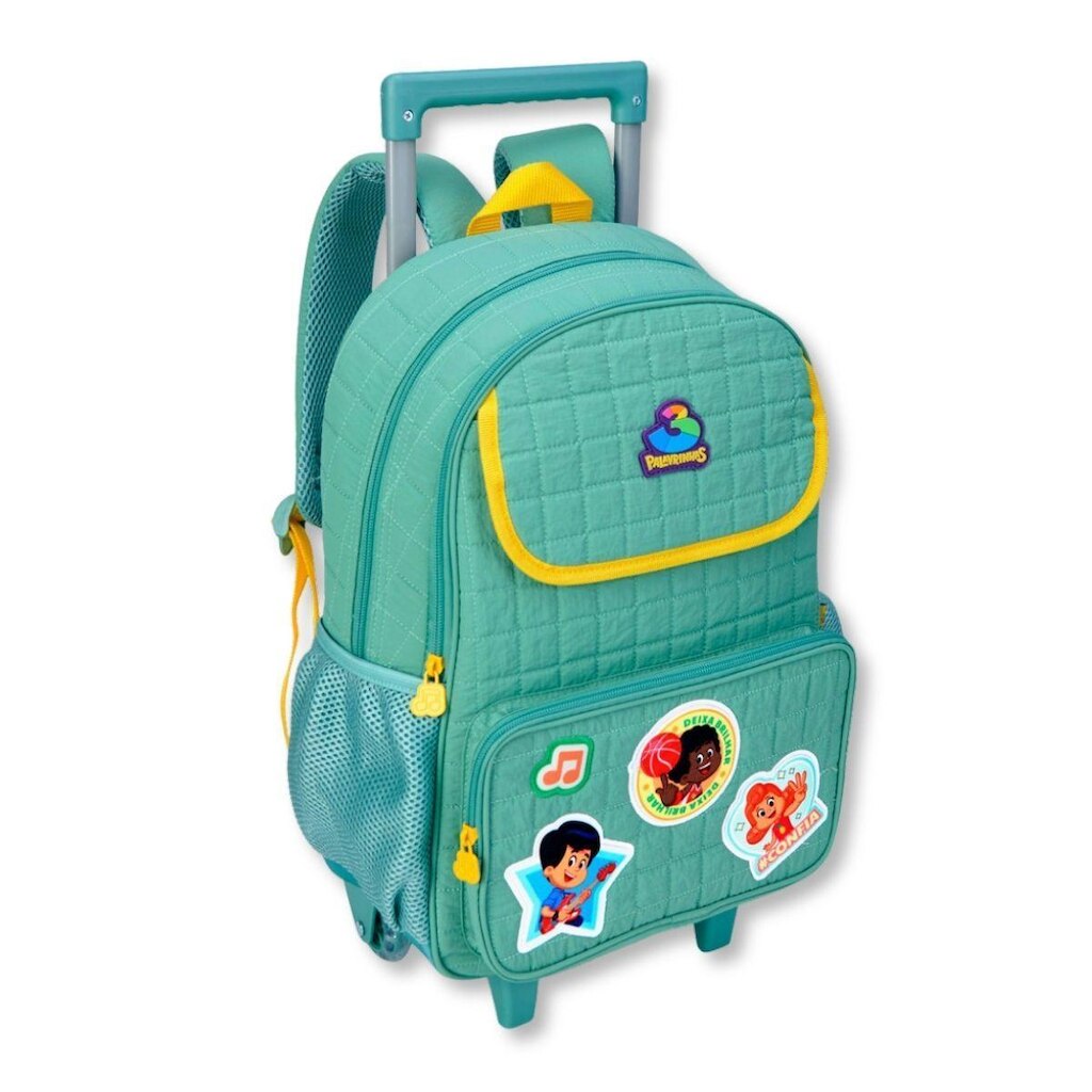 Mochila Carrinho Escolar Três Palavrinhas Bolsa Infantil