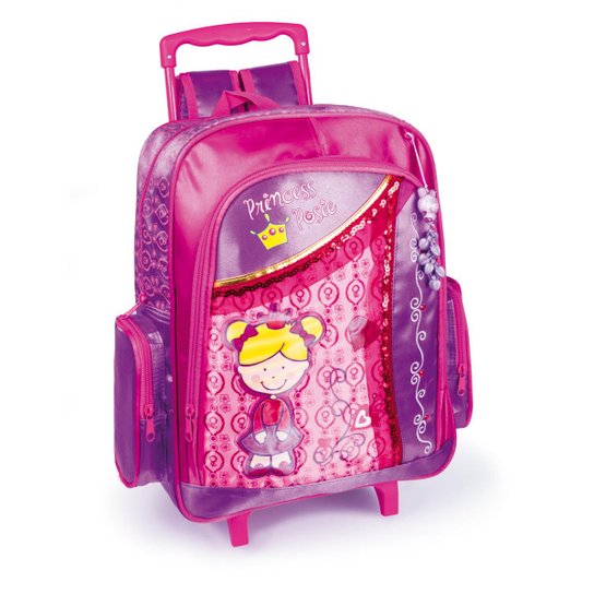 Mochila Carrinho LS Bolsas com bolso frontal e 2 bolsos laterais - Rosa